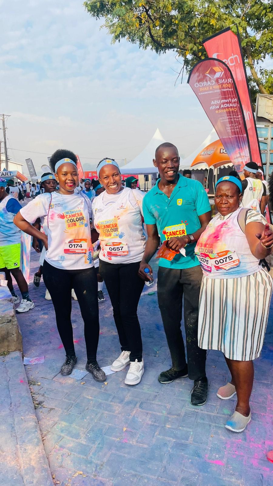 Team members at an outdoor awareness run